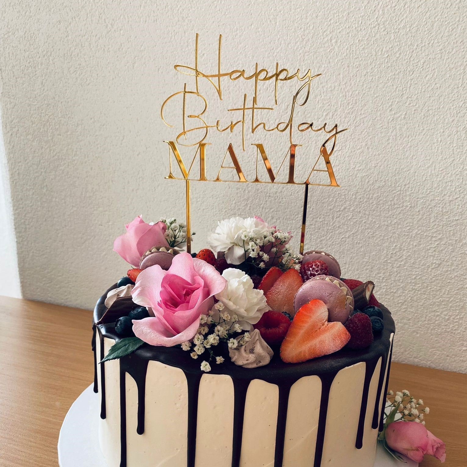 Cake Topper - Happy Birthday mit Name - Baby im Herzen-4